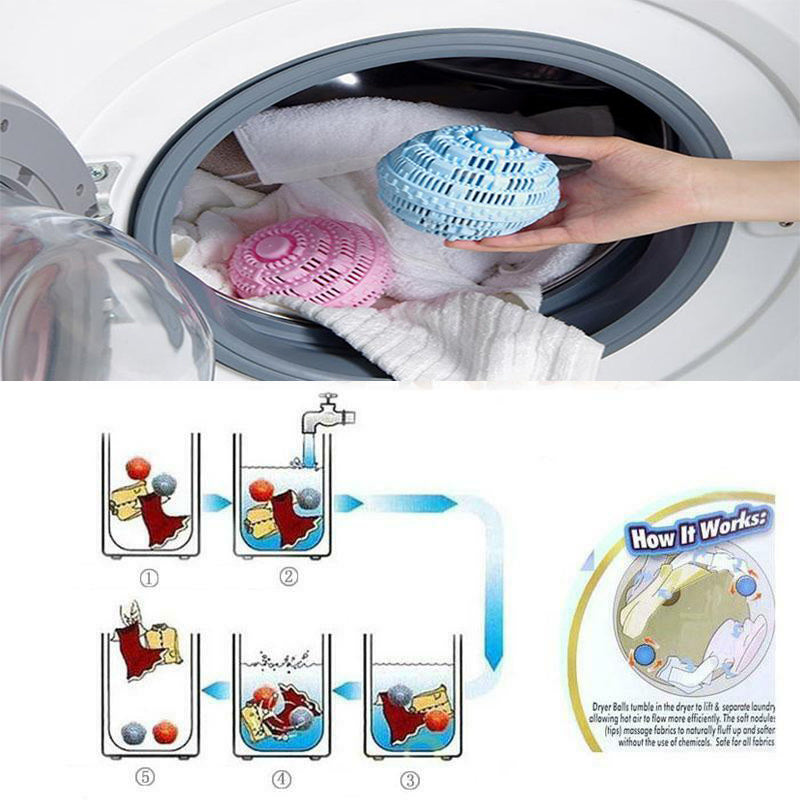 Reusable Eco Natural Magic Laundry Ball No Detergent Wash Wizard Style Washing Machine Plastic Balls