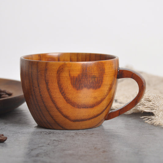 Jujube wooden flat bottom coffee cup