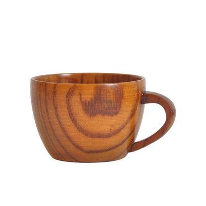 Jujube wooden flat bottom coffee cup