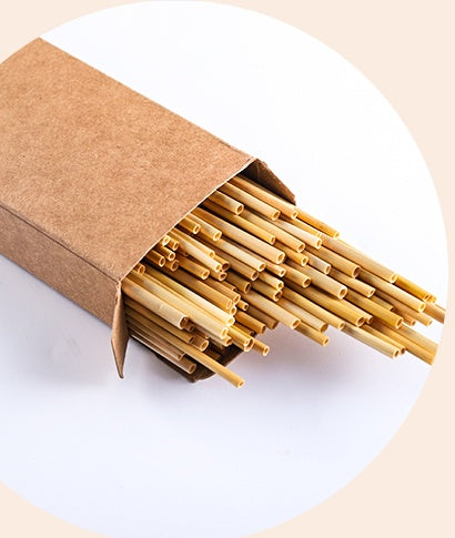 100Pcs 20cm Natural Wheat Straw Reusable Drinking Straws