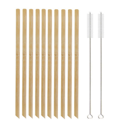 10Pcs Natural Bamboo Straw 20cm Reusable Drinking Straws