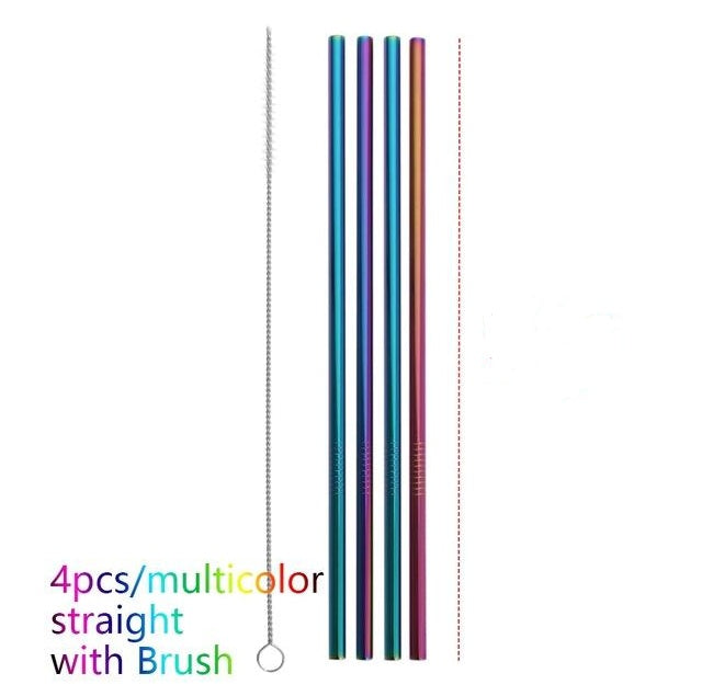 Colourful Reusable Stainless Steel Straws