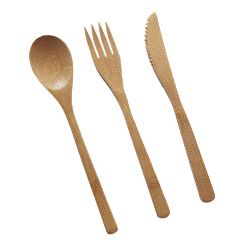 3pcs Set Japanese Style Bamboo Wooden Cutlery Set