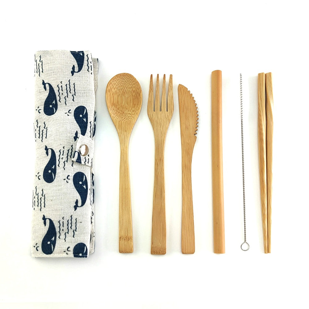 Bamboo cutlery set