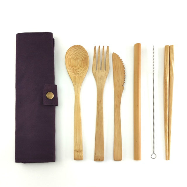 Bamboo cutlery set