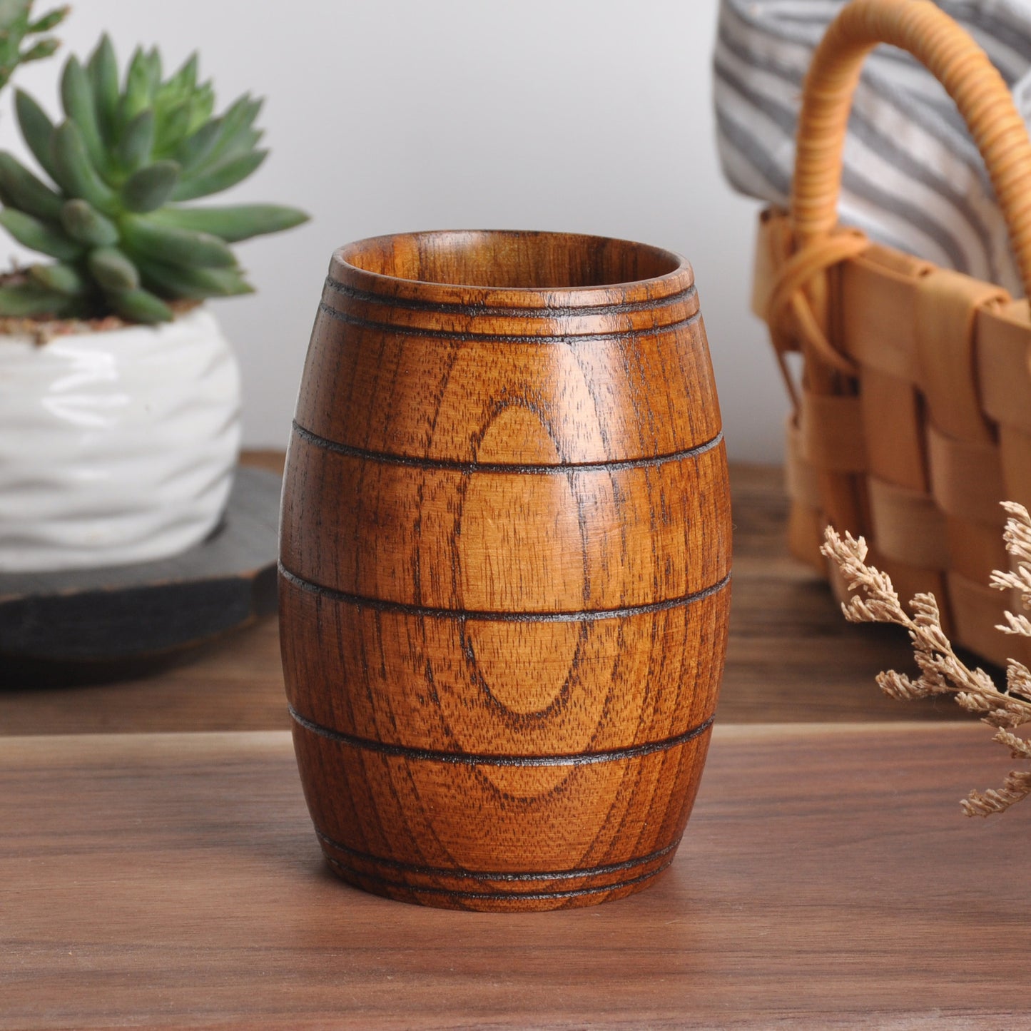 Wooden Beer Barrel Water Cup